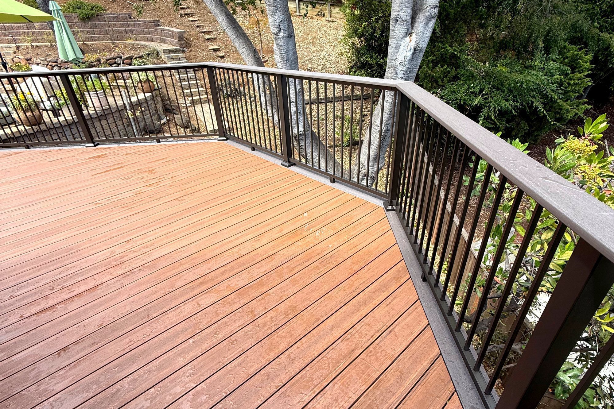 Deck with aluminum railing in Los Altos, CA