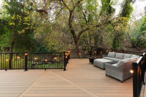 Sustainable TimberTech decking in a California backyard.