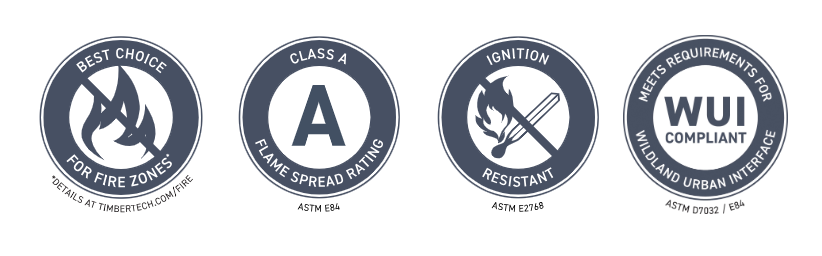 TimberTech Class A fire-rated composite decking surface detail.