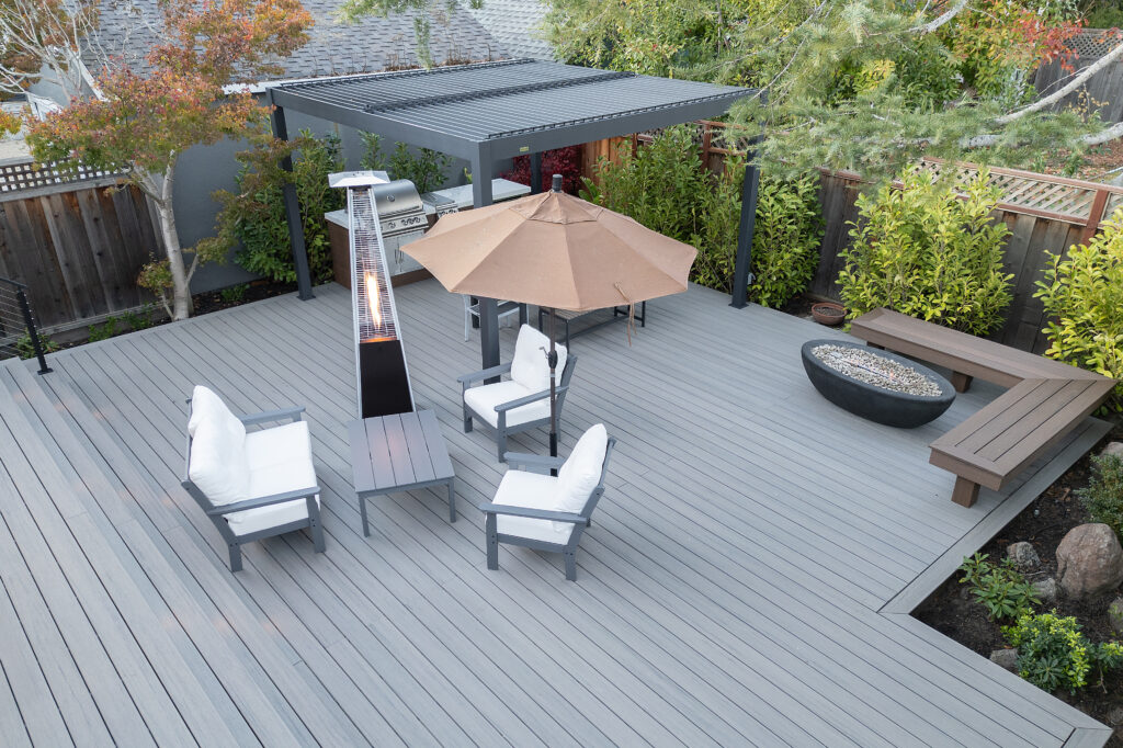 Fire-resistant decking California home with TimberTech composite boards.