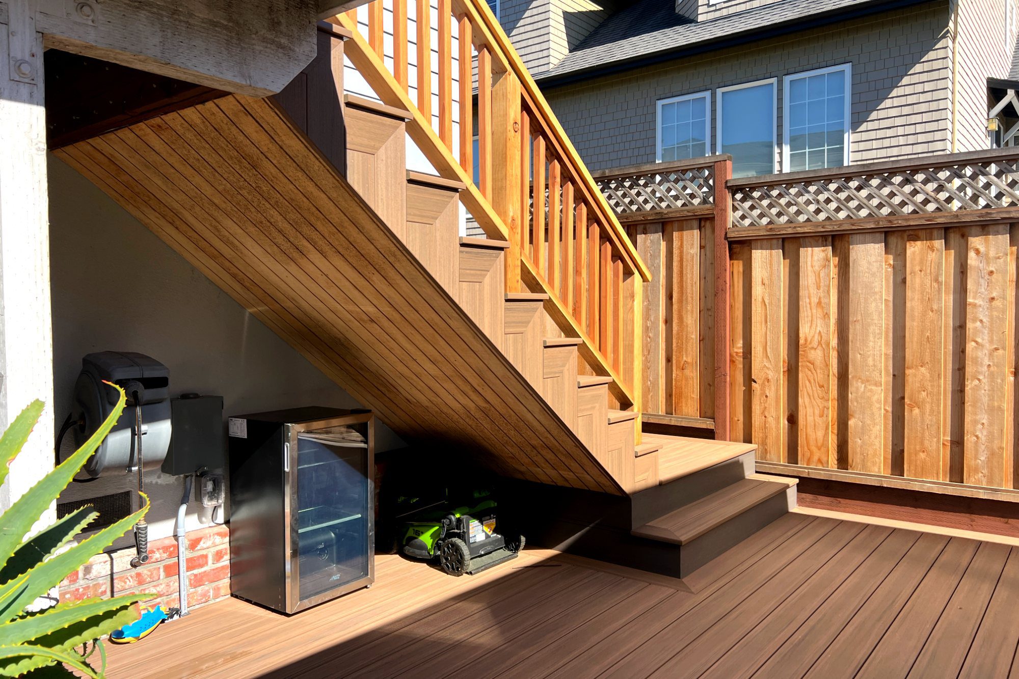 Deck stairs and lower deck in El Granada, CA
